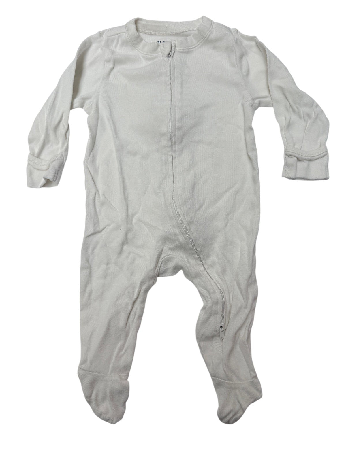 Old Navy White Zip Footed Sleeper 3-6M