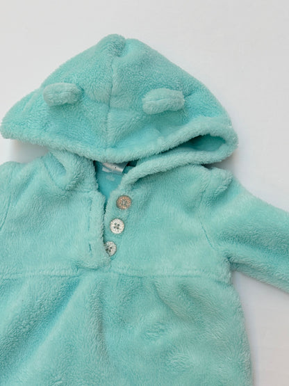 Carter's Mint Fleece Bear Hoodie 6M