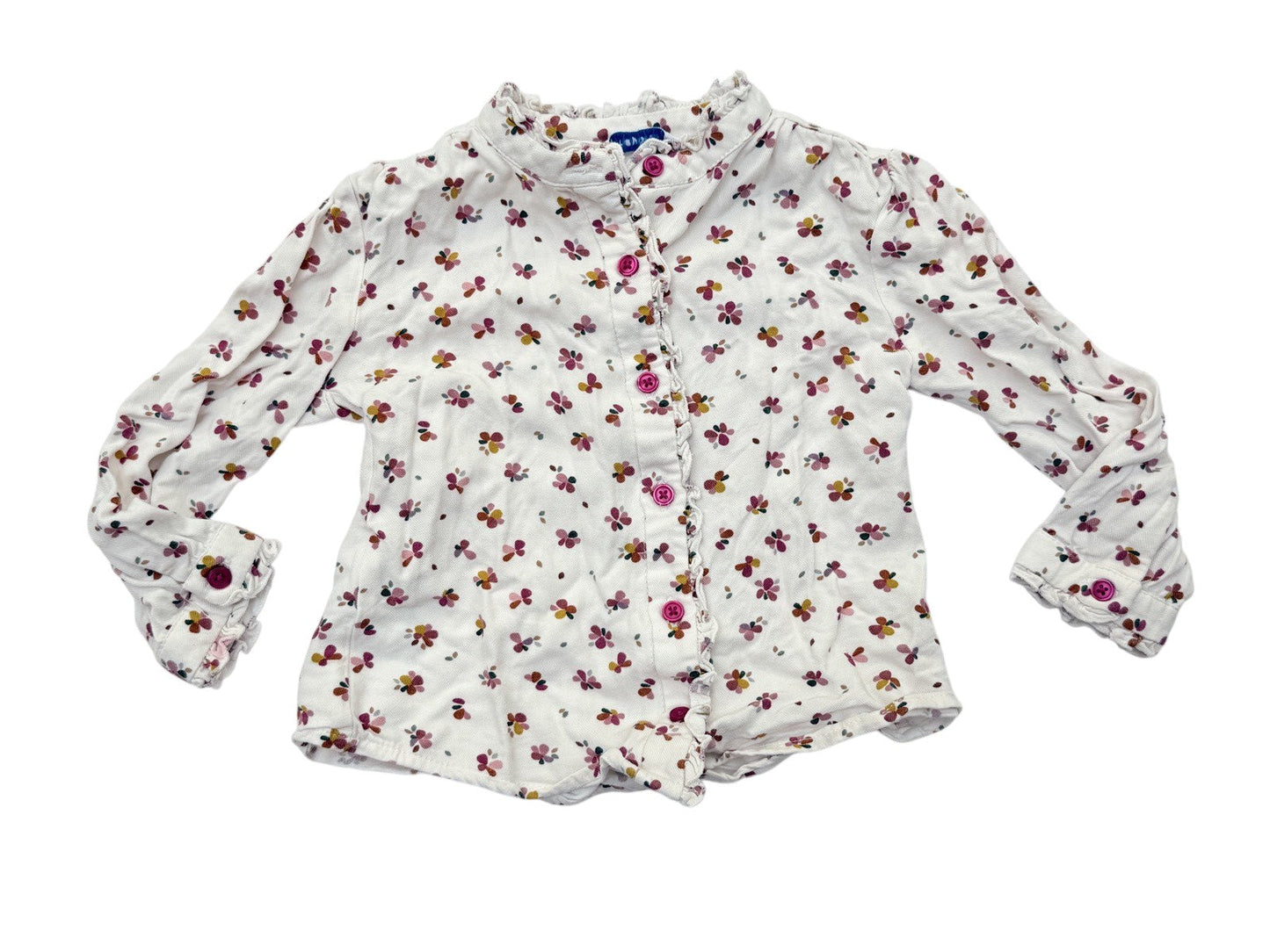 Mayoral Floral Ruffle Button Romper 2Y