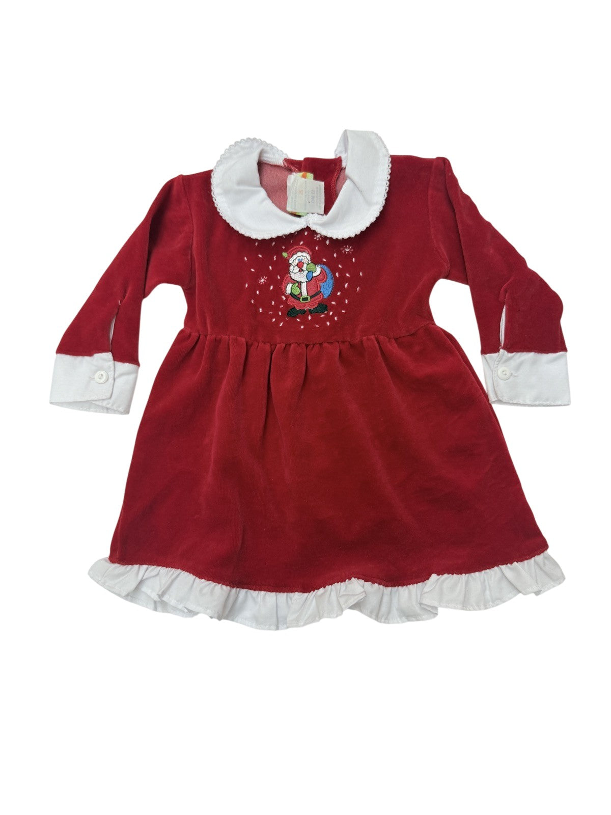 Pam Red Velour Santa Dress 12 Months