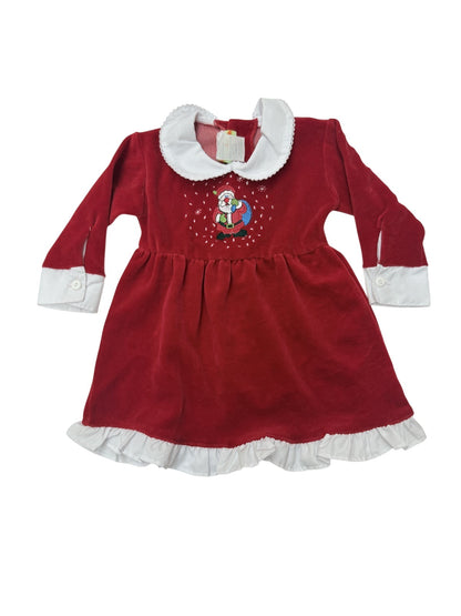 Pam Red Velour Santa Dress 12 Months