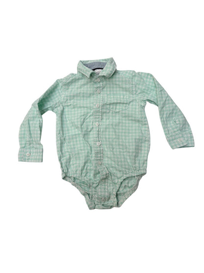 Carter's Mint Gingham Button-Up Bodysuit 24M