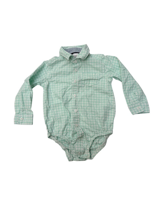 Carter's Mint Gingham Button-Up Bodysuit 24M