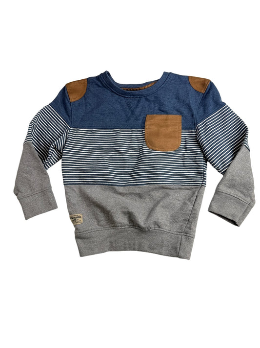 Rebel Color Block Striped Sweatshirt Size 4-5Y