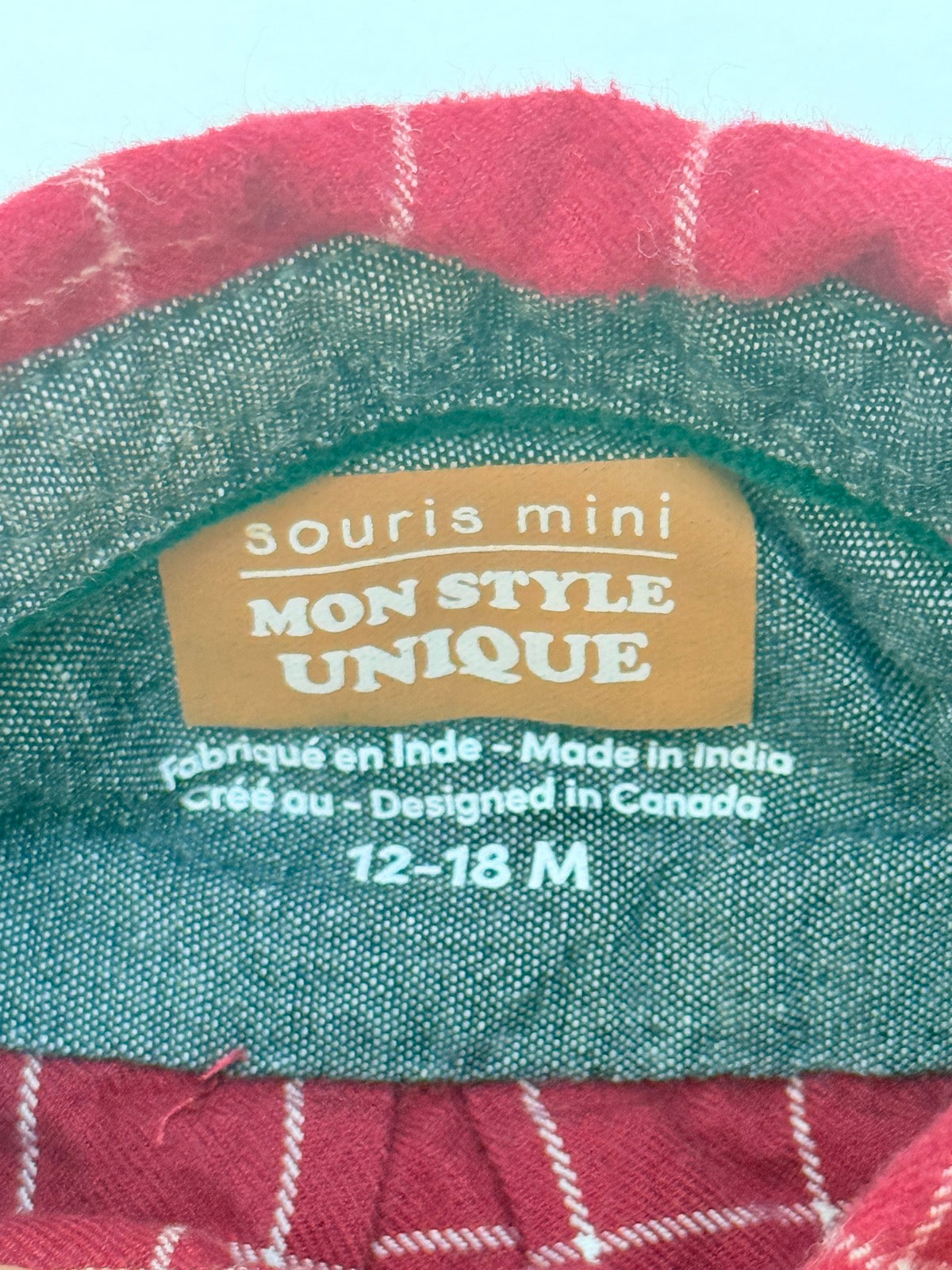 Souris Mini Plaid Button-Up Shirt 12-18M