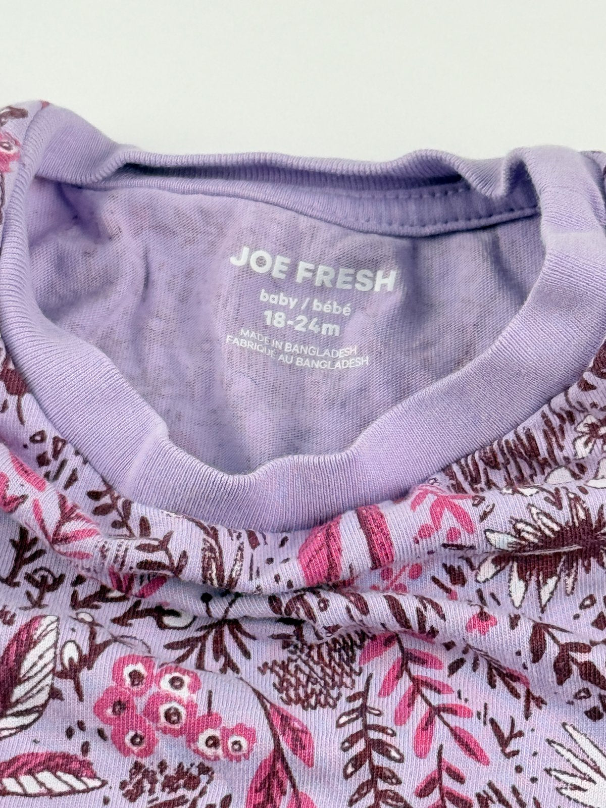 Joe Fresh Floral Purple Pajamas 18-24M