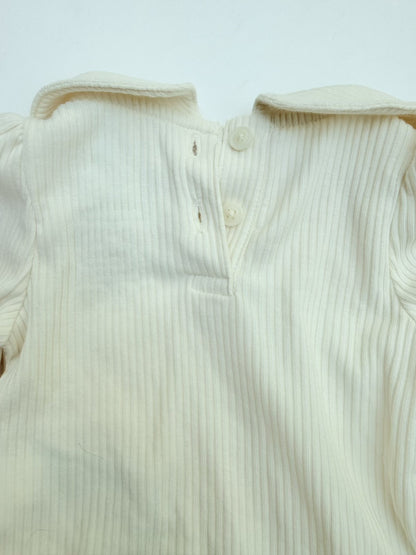 Baby Gap Ribbed Long Sleeve Collared Bodysuit 0-3M
