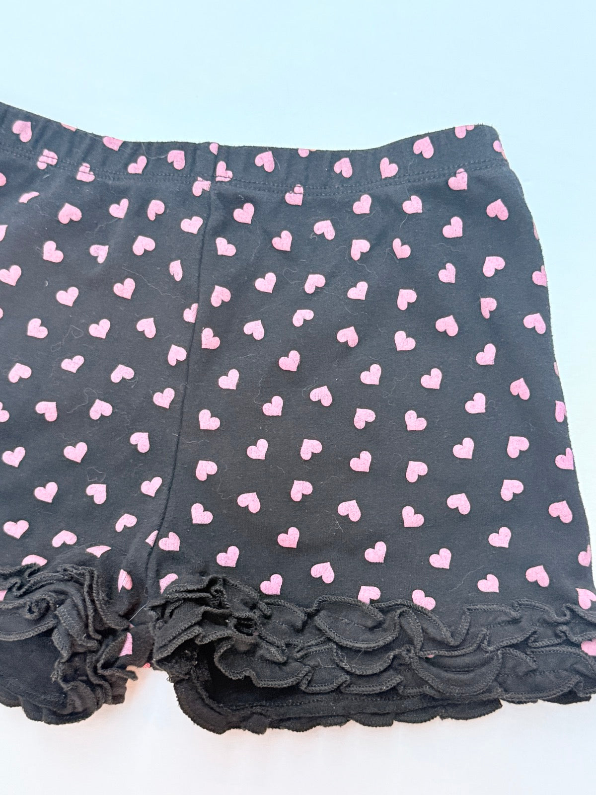 Miki House Heart Print Ruffle Shorts 5-6Y