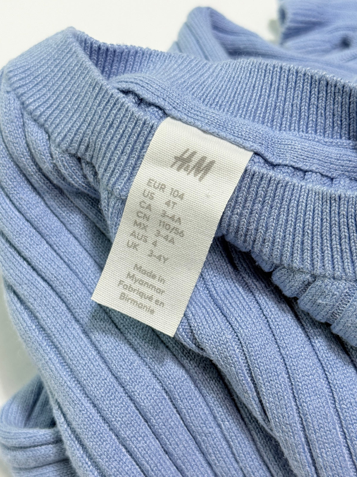 H&M Blue Ribbed Knit Top 4T