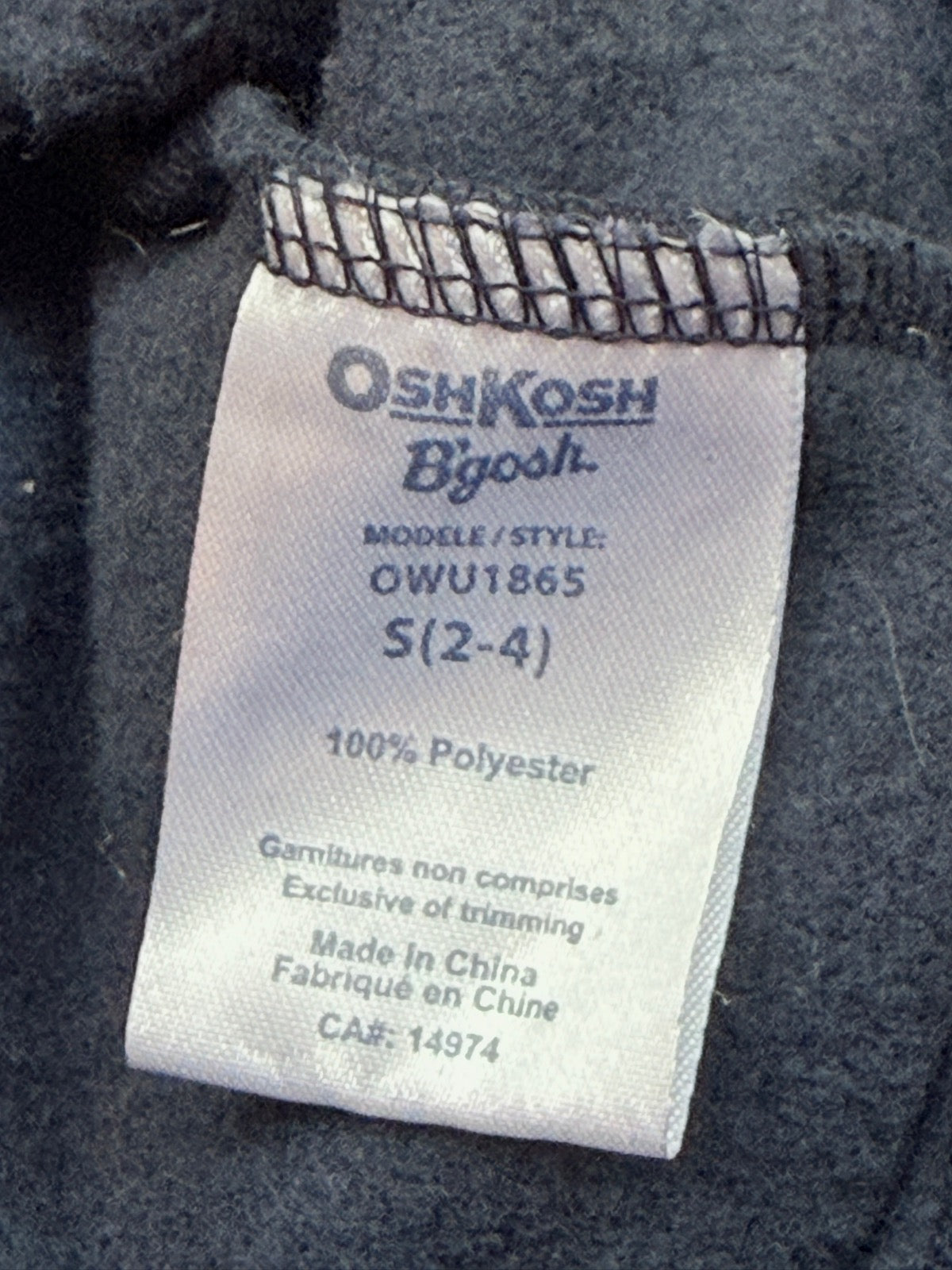 OshKosh B'gosh Navy Fleece Hat Size S