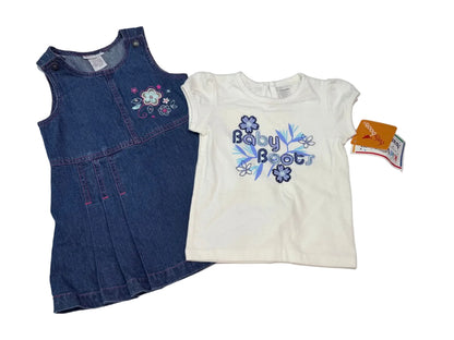 Vintage Y2K Baby Boots Shirt Nevada Jumper Dress Set 18m