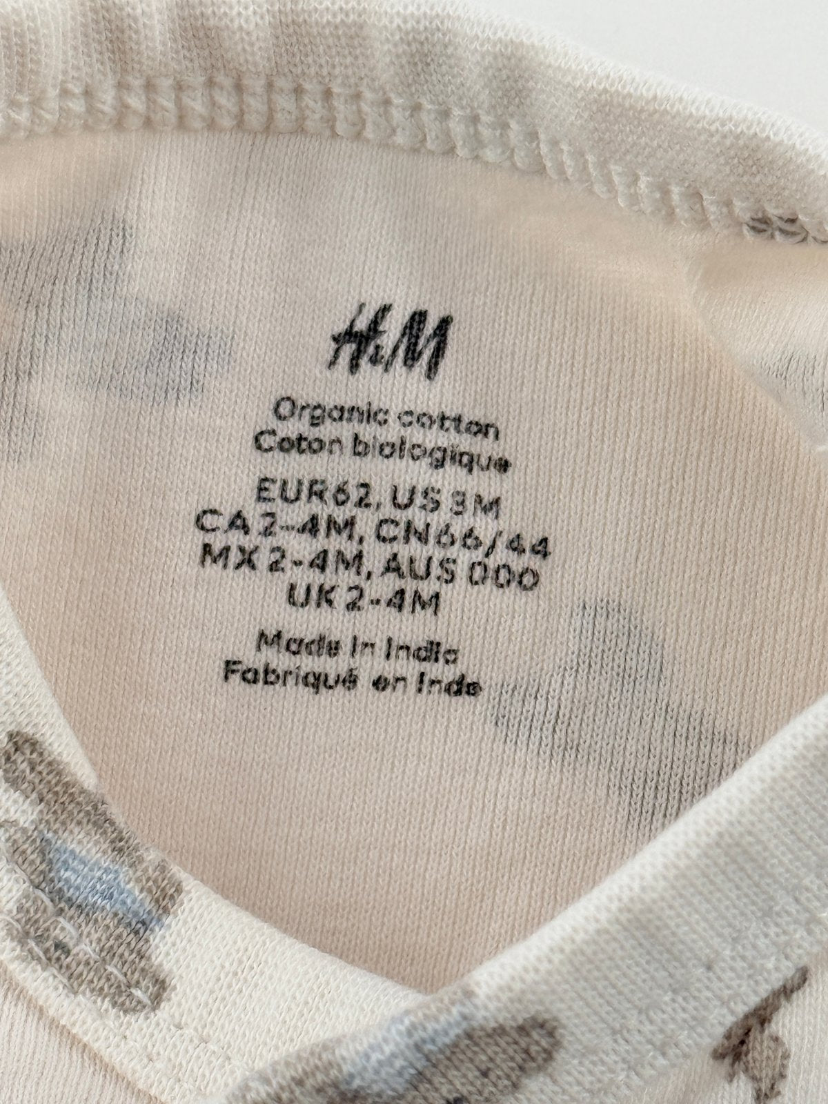 H&M Teddy Bear Print Bodysuit Size 3M