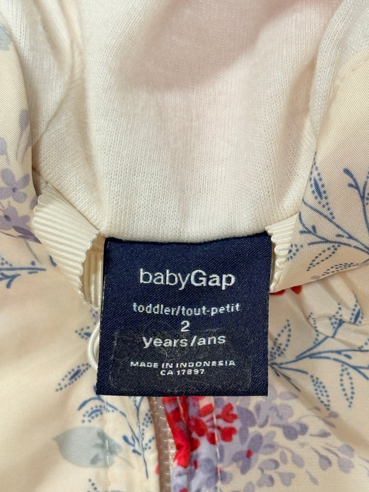 Baby Gap Floral Hooded Jacket 2T
