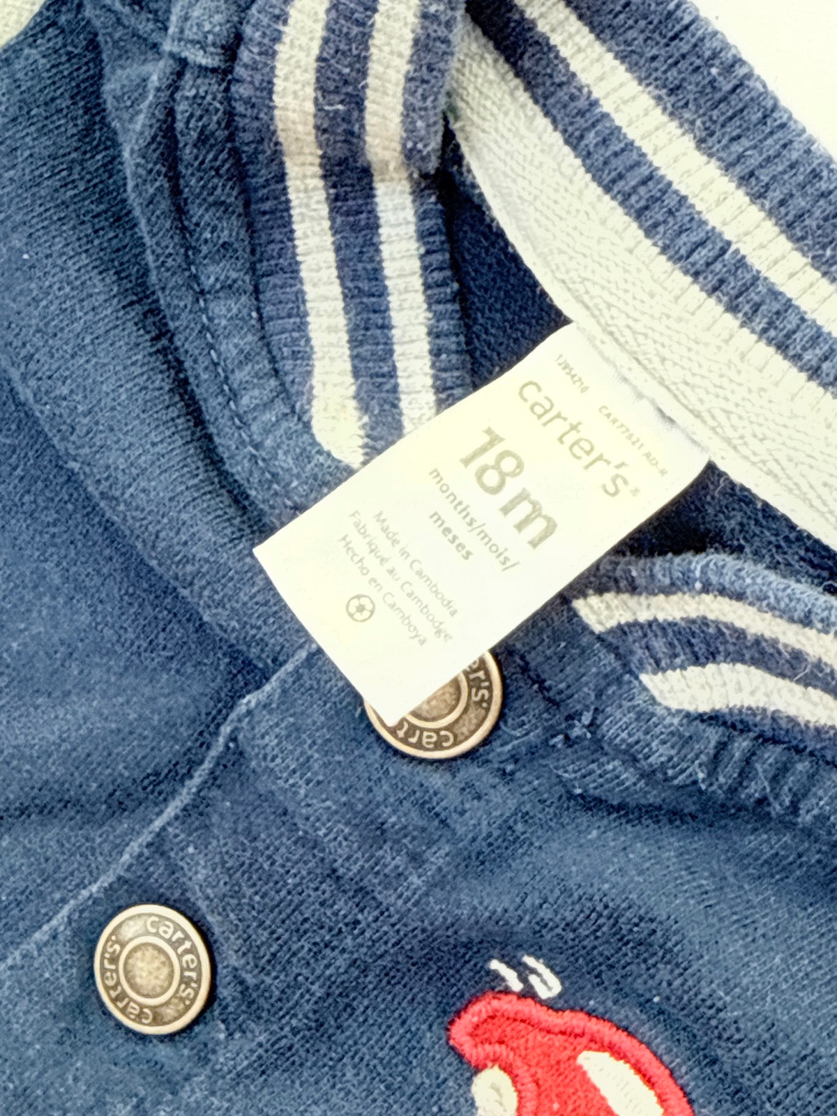 Carter's Navy Varsity Jacket 18m