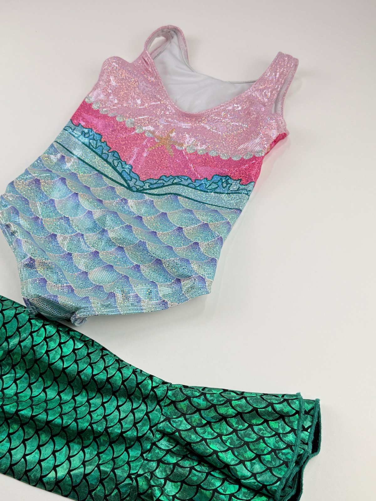 Mermaid Leotard Dance and Tail Pants Set 3-4T