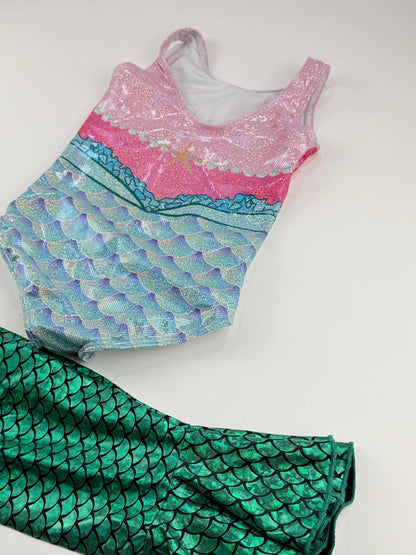 Mermaid Leotard Dance and Tail Pants Set 3-4T