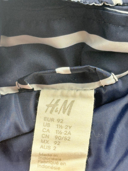H&M Navy Striped Hooded Jacket 2T