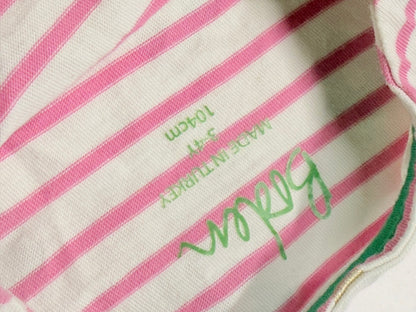 Boden Striped Floral Gold Print T-Shirt 4T