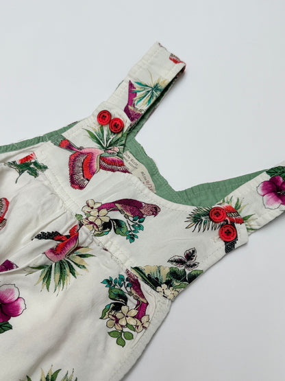 Zara Girls Tropical Print Overall Shorts Size 10
