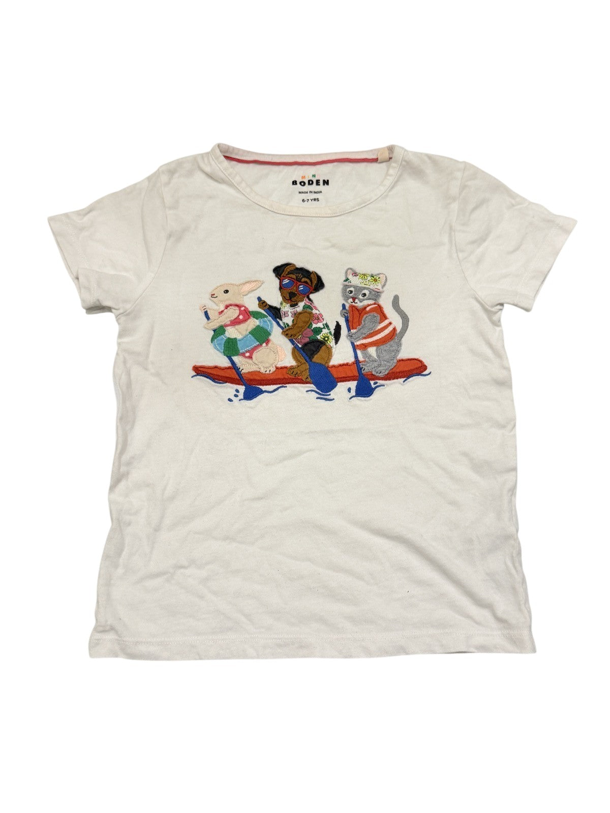 Mini Boden Paddleboard Animals T-Shirt 6-7Y