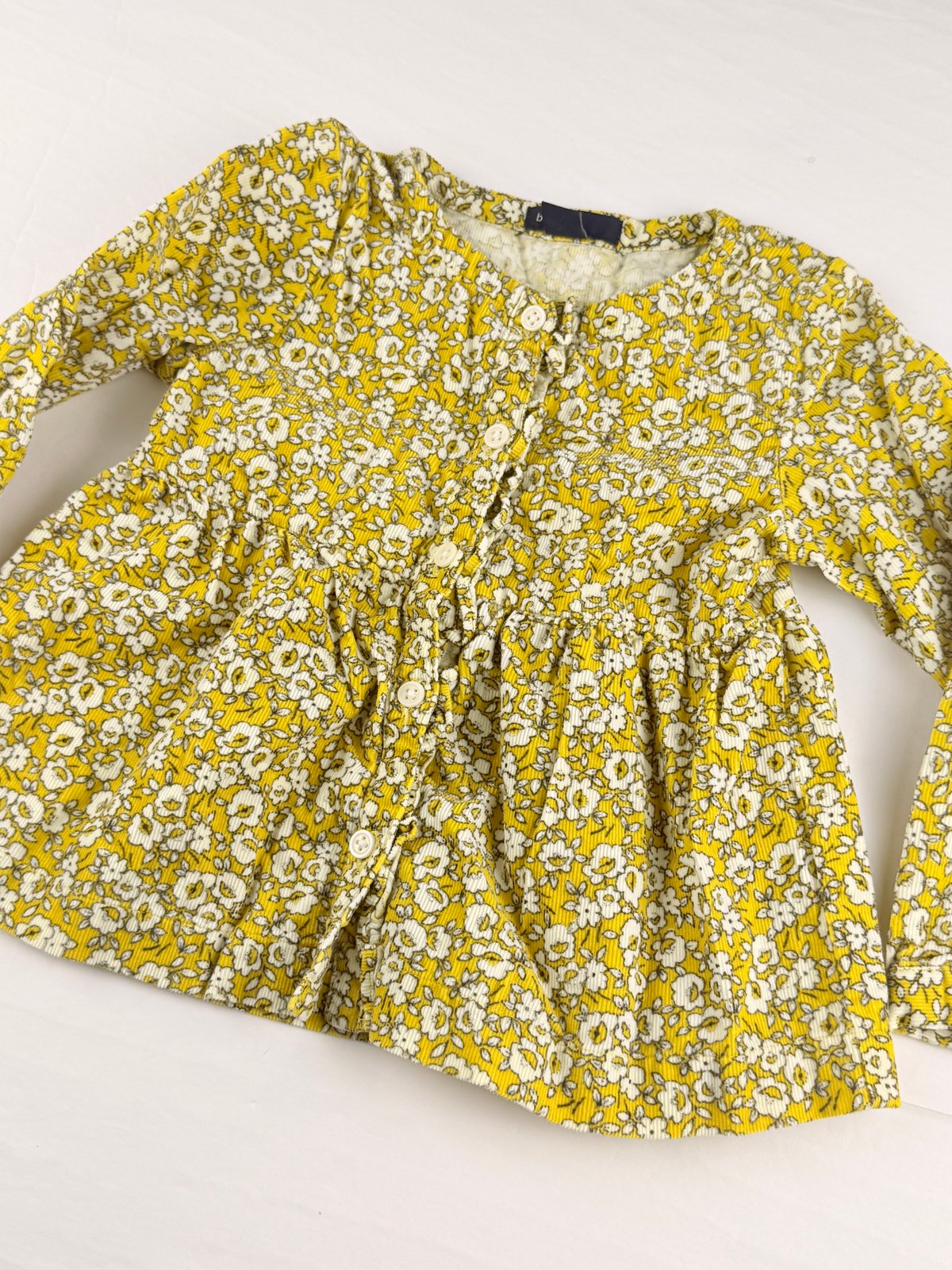 Baby Gap Yellow Floral Corduroy Top 2T