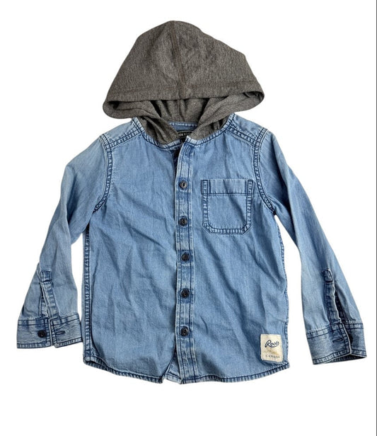 Roots Kids Denim Hooded Shirt 4T