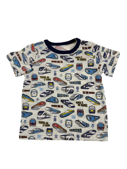 Train Print Short Sleeve T-Shirt Size 2T