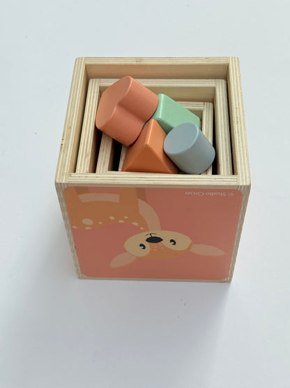 Studio Circus Wooden Stacking Cubes Shape Sorter