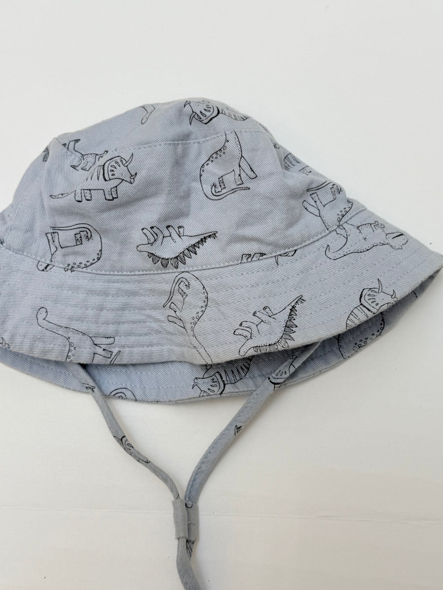 Dinosaur Print Sun Hat with Ties 46cm