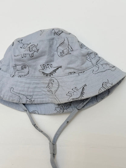 Dinosaur Print Sun Hat with Ties 46cm