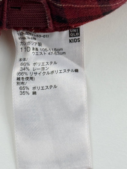 Uniqlo Red Plaid Pleated Skirt Size 4-5Y