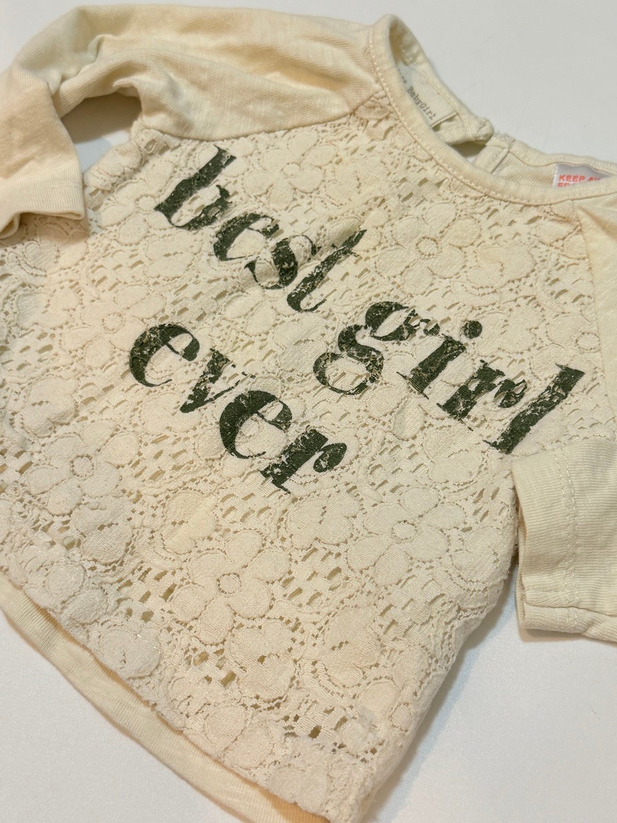 Zara Babygirl Cream Lace Top 3-6m