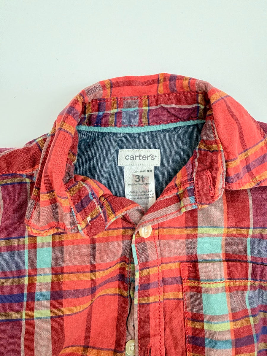 Carter's Plaid Long Sleeve Button-Down Shirt 3T