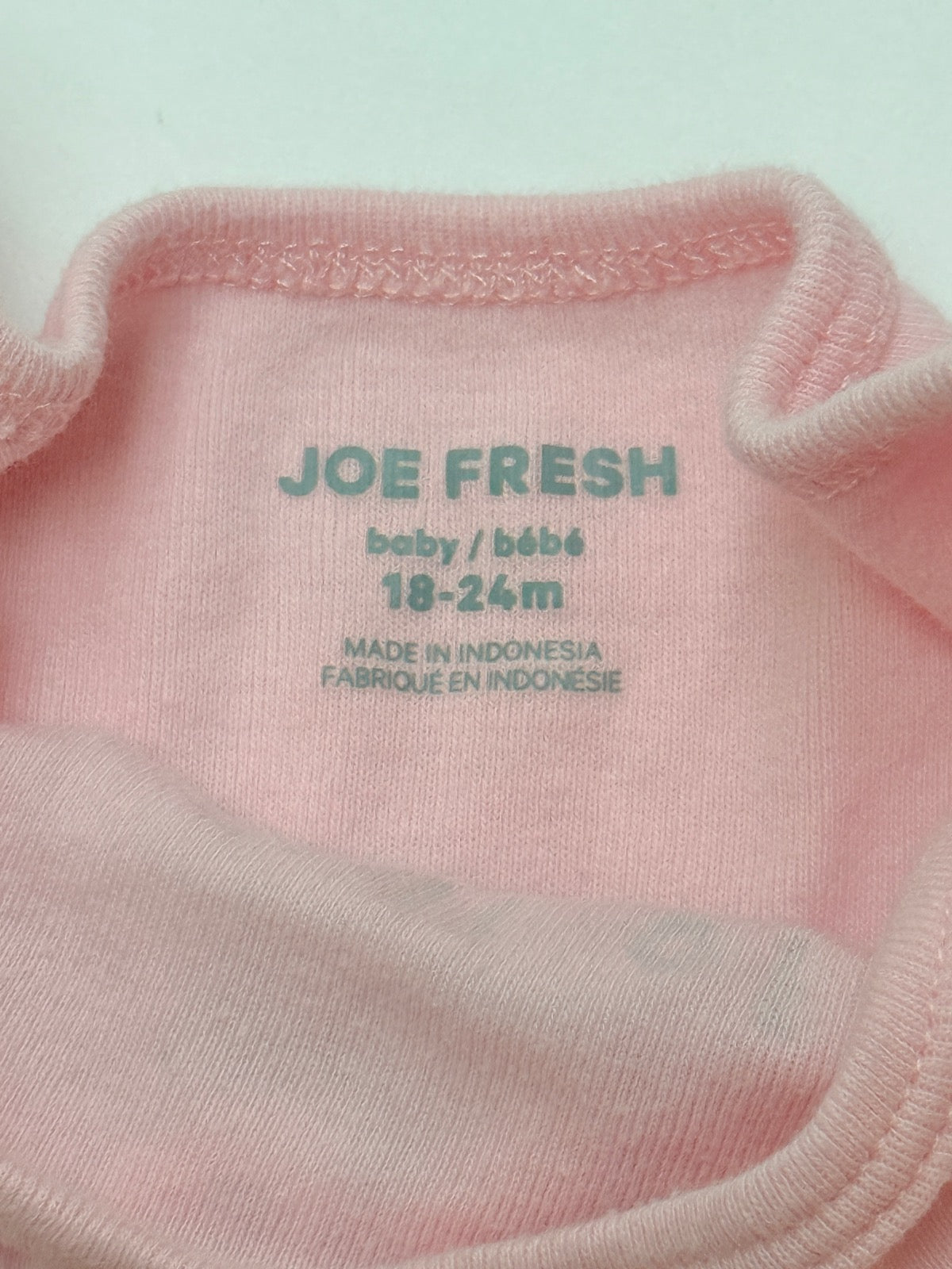 Joe Fresh Pink Love and Laughs Bodysuit 18-24M