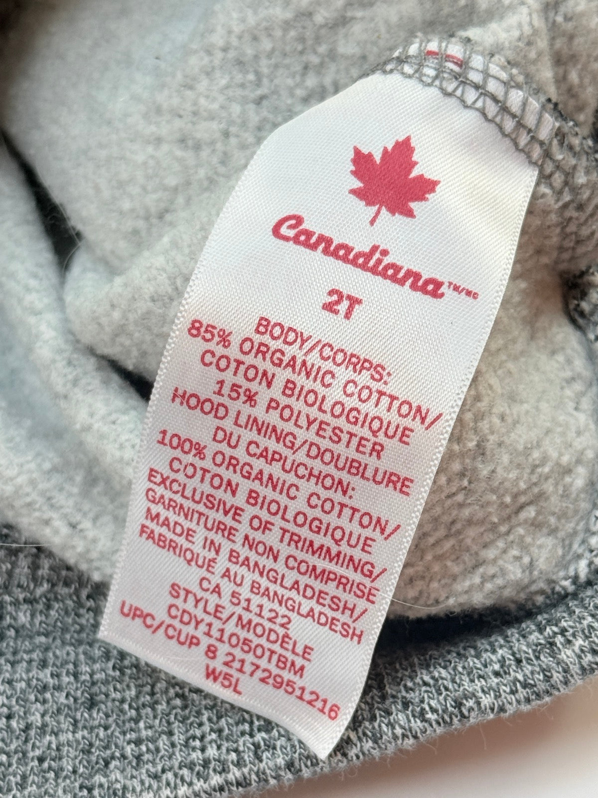 Canadiana Canada Zip Hoodie 2T