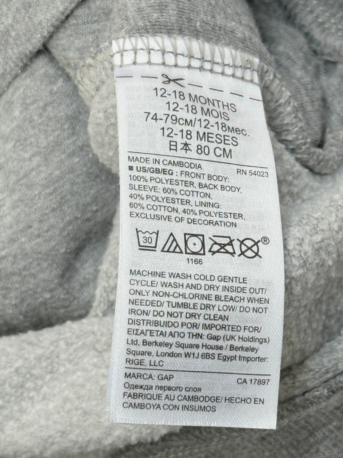 Baby Gap Owl Sweatshirt Size 12-18M