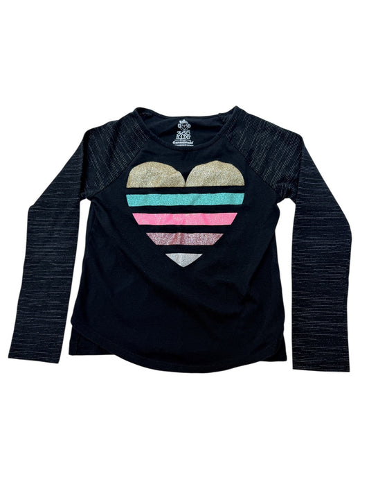 365 Kids from Garanimals Glitter Heart Long Sleeve T-Shirt Size 7
