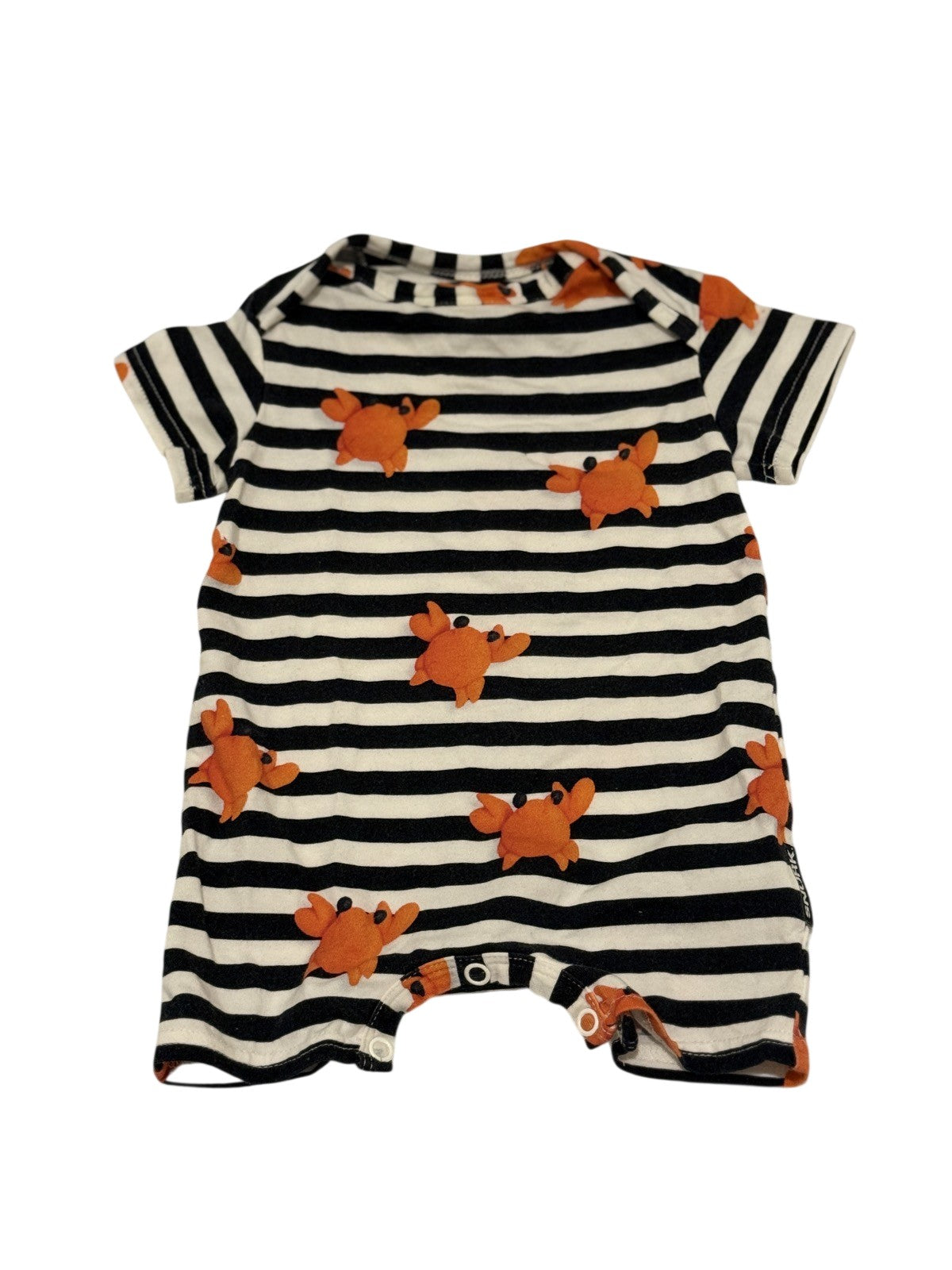 SNURK Crab Stripe Romper Size 0-3m
