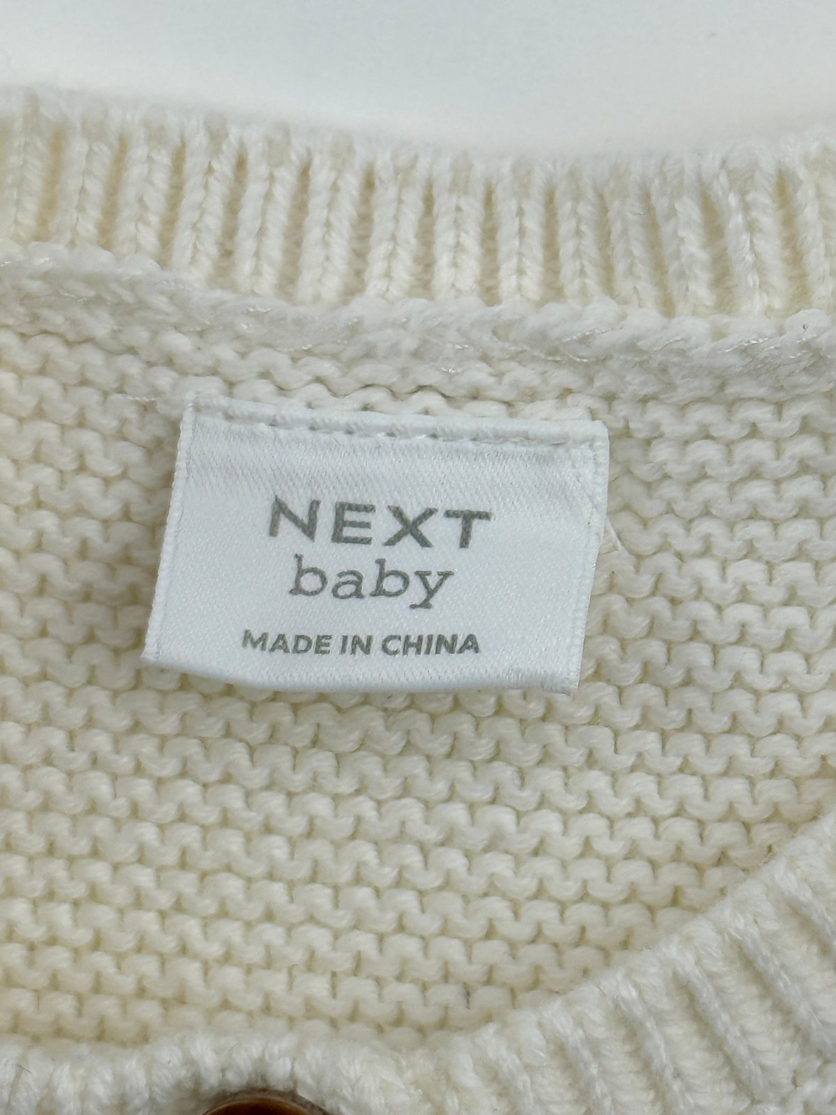 Next Cream Ruffle Knit Cardigan 12-18M