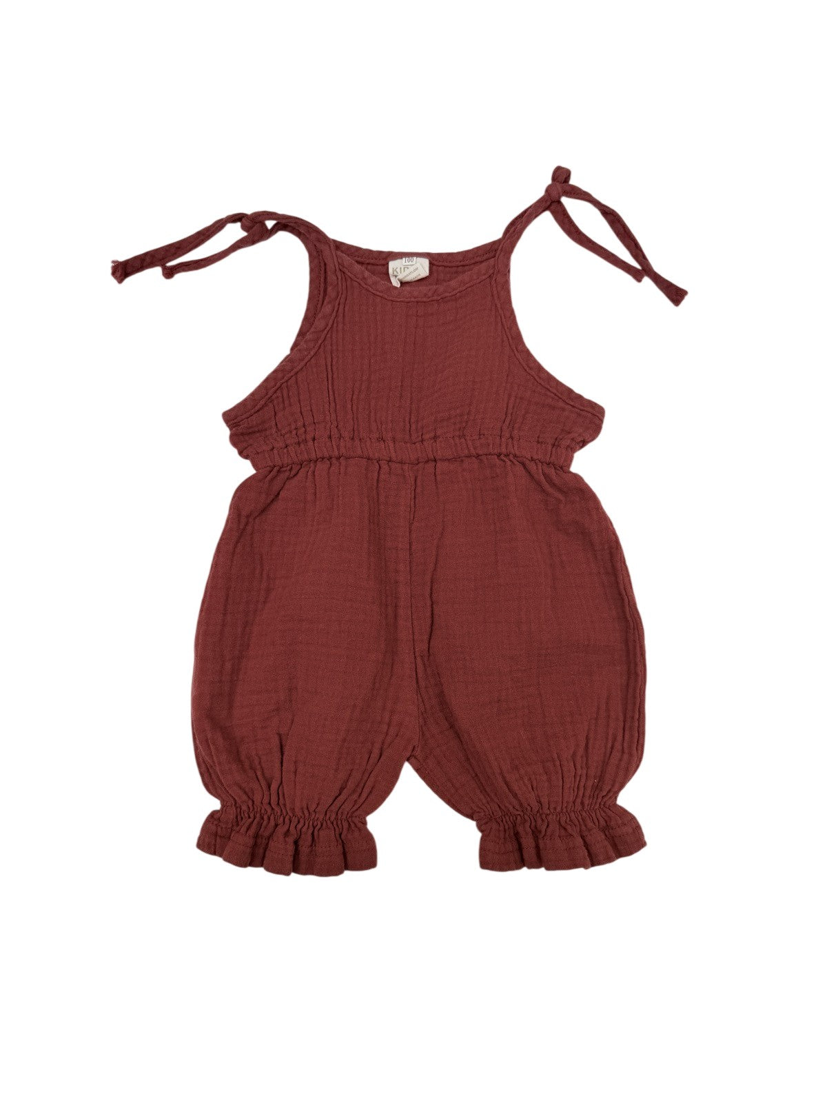 Kids Tales Rust Muslin Romper Size 100