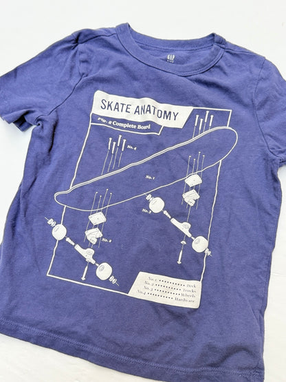 Gap Kids Skate Anatomy Graphic T-Shirt XS 4-5