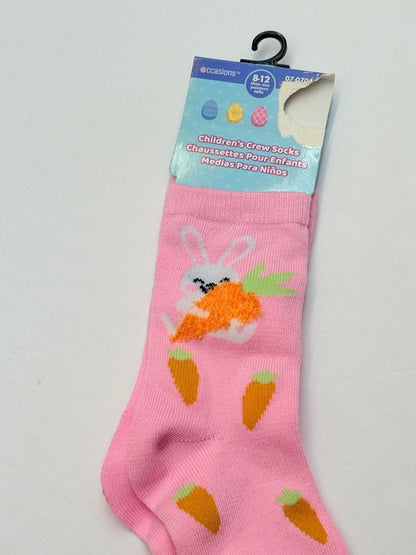 NWT - Occasions Easter Bunny Crew Socks Shoe Size 8-12