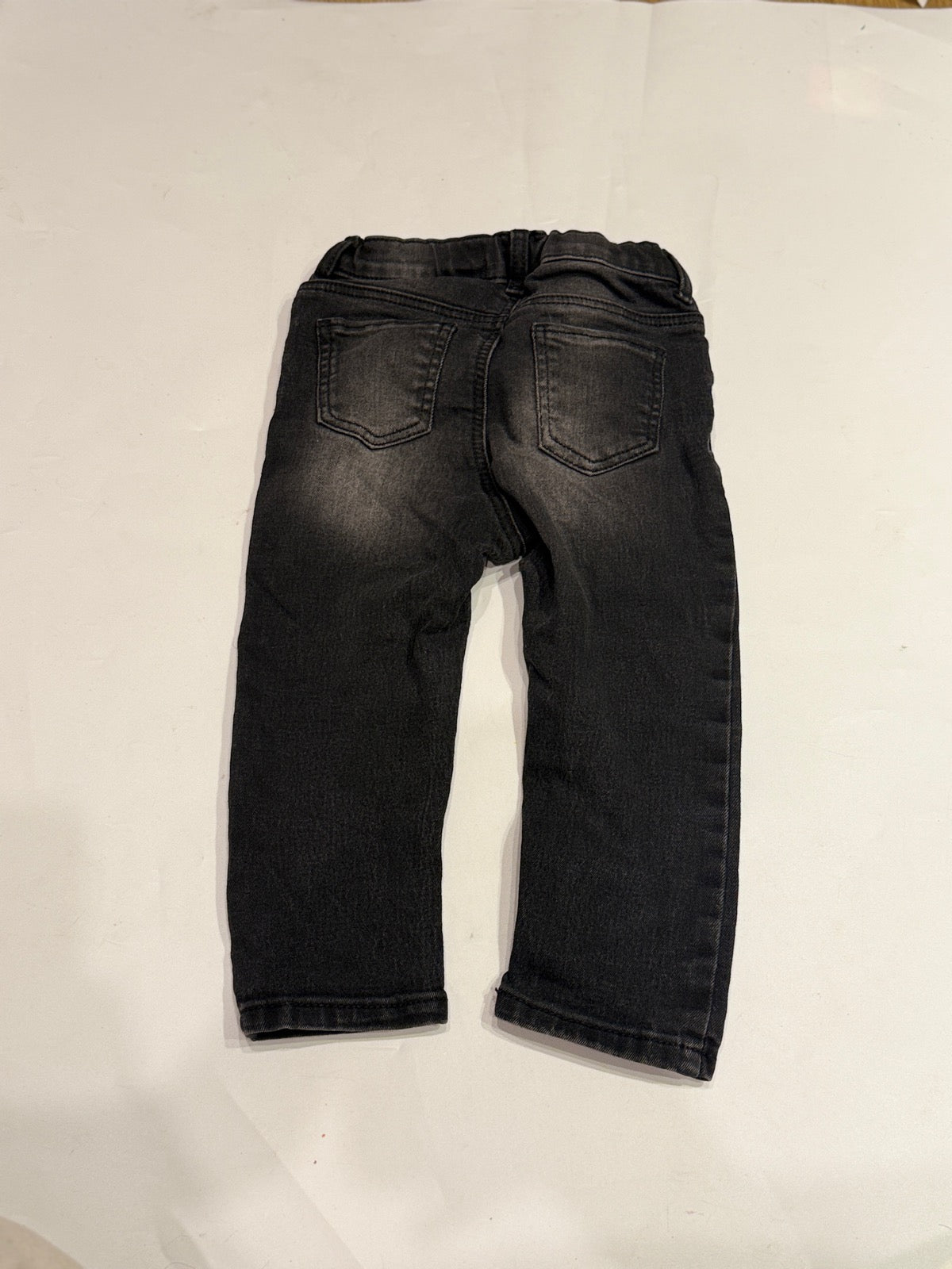 H&M Black Washed Slim Jeans 18m