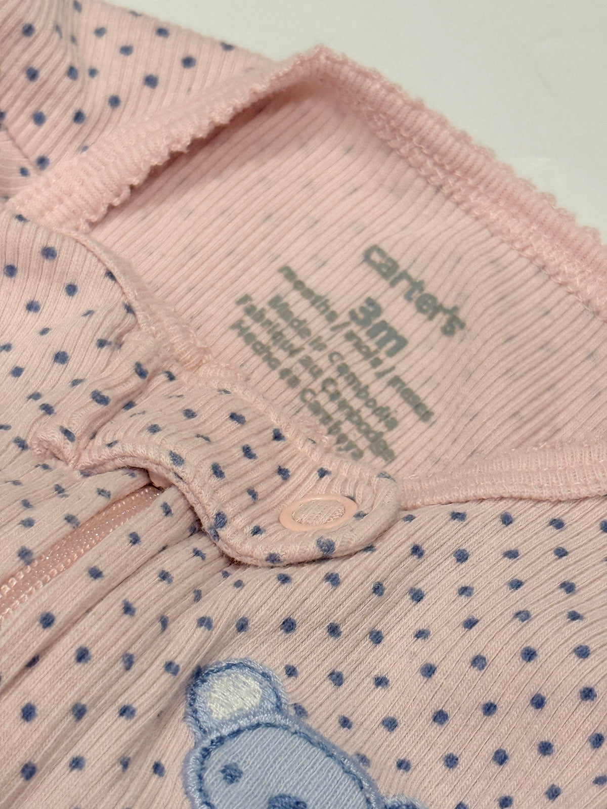 Carter's Pink Dot Koala Footed Sleeper 3M