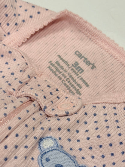 Carter's Pink Dot Koala Footed Sleeper 3M