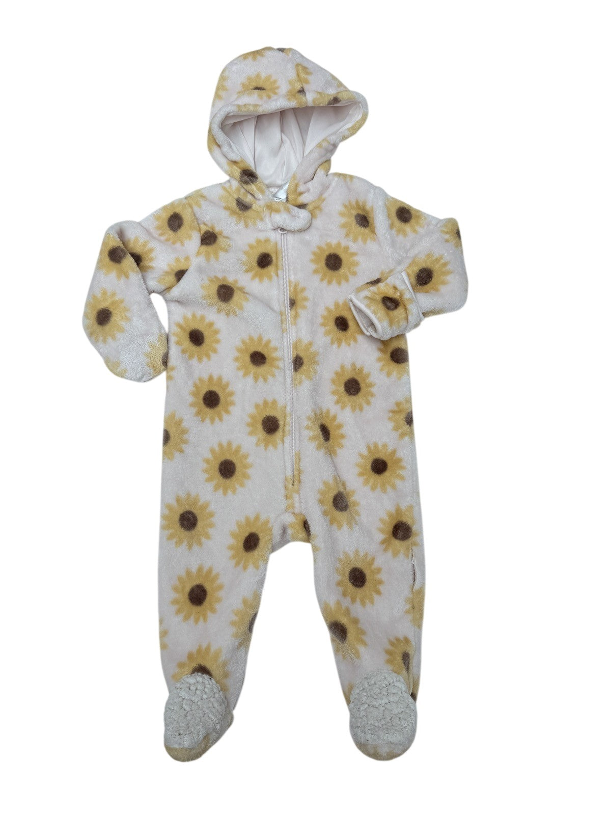 Chickpea Sunflower Fleece Snowsuit 6-9M