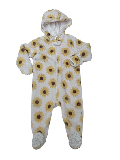 Chickpea Sunflower Fleece Snowsuit 6-9M