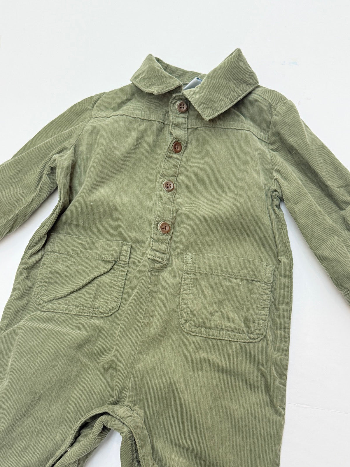 Old Navy Green Corduroy Romper 6-12M