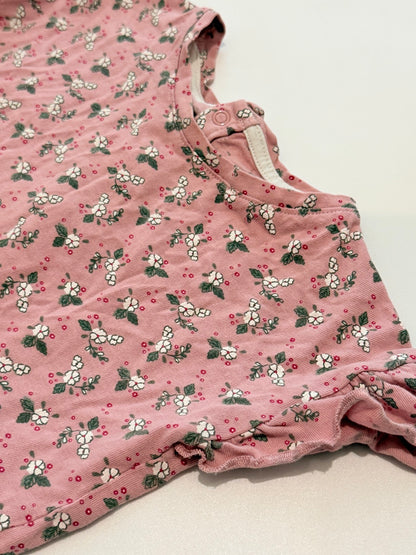 Obaïbi Floral Pink Ruffle T-Shirt 18/24M