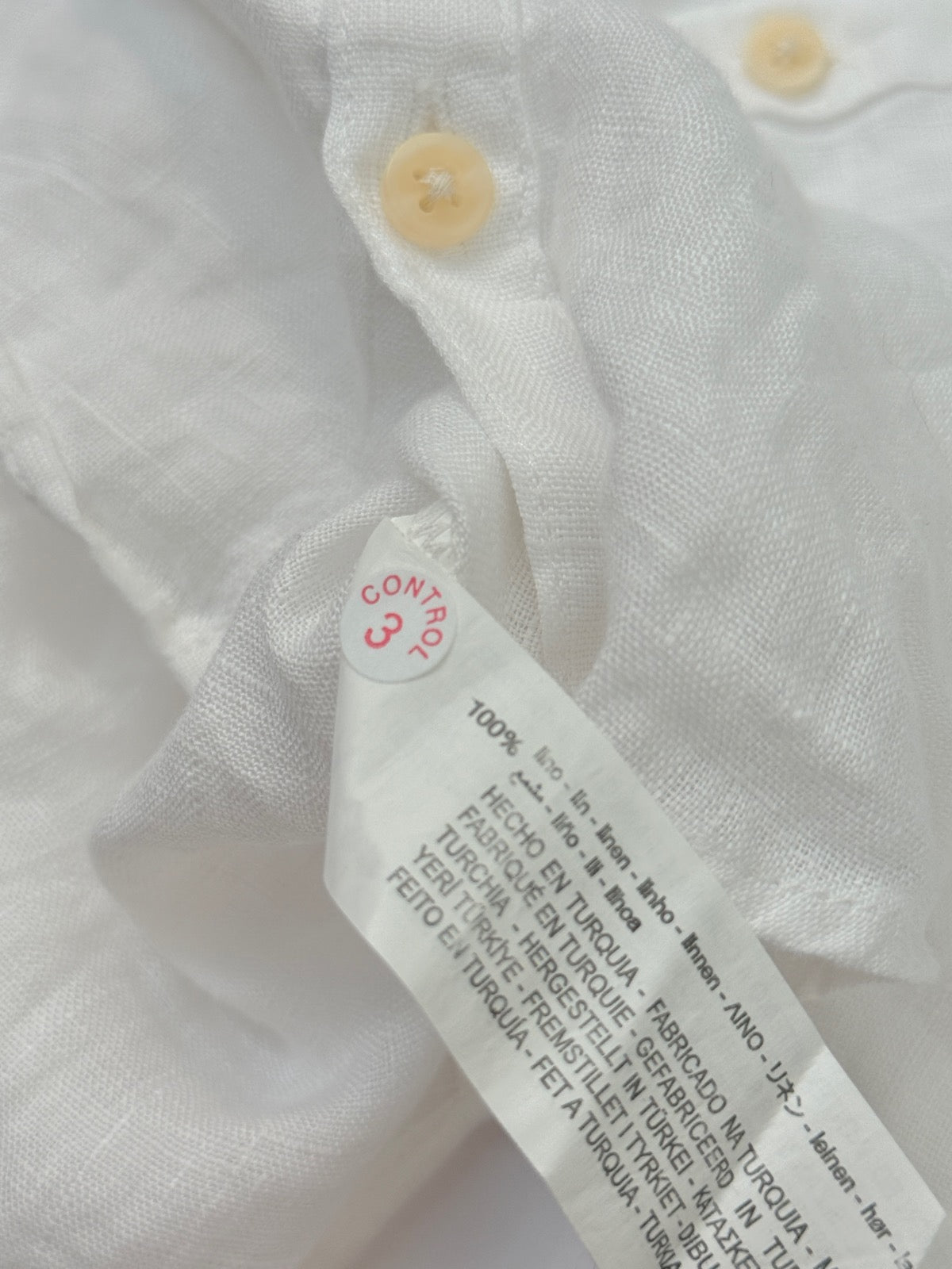 Zara White Linen Button Shirt 9-12m